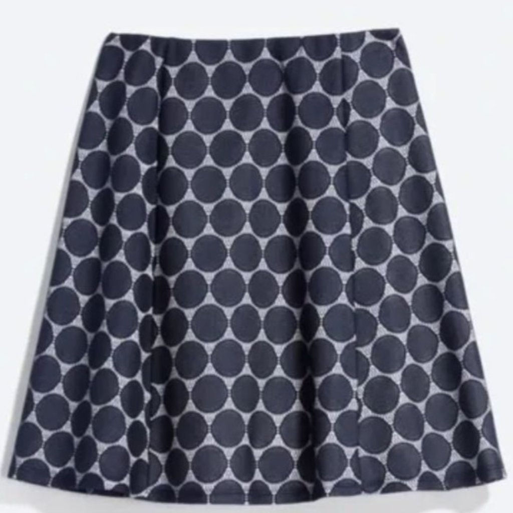 Nwt Renee C Maybell Navy Polka Dot Lace Skirt Mp Pull On